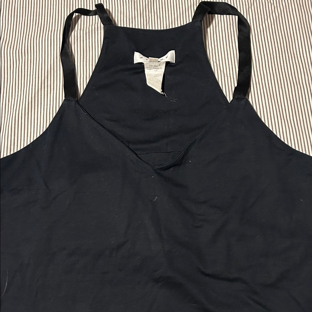Celine Black Camisole Tank Top Jersey size M vintage - Picture 5 of 10